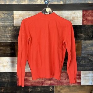 VTG Dalton Sweater Womens M Red Orange Solid Cashmere USA Made 80s